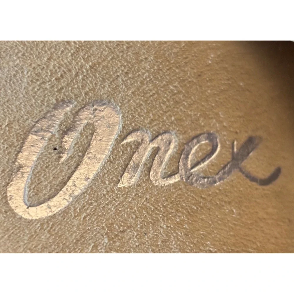 Onex Womens Size 8 Italian Made Metallic Leather Wedge Slide Sandals Y2K